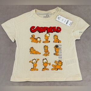 Garfield Kids T Shirt Girl Size 6 6X Graphic Tee Cartoon NWT Cotton Short Sleeve